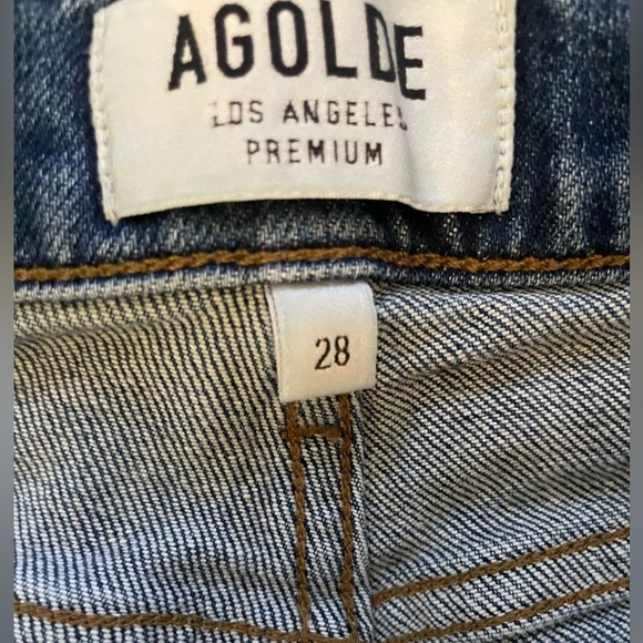 AGOLDE Nico Skinny Straight High Rise Medium Blue Cropped Ankle Jean Size 28. - Picture 6 of 9